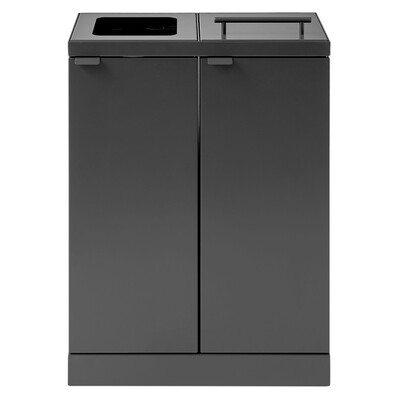 750473: Bomabin Select Bica - 2 x 45 l - ANTRACIET - open/deksel