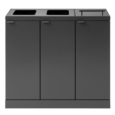 750475: Bomabin Select Bica - 3 x 45 l - ANTRACIET - open/open/deksel