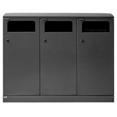 750533: Bomabin Select Bica Outdoor - 3 x 100 l - ANTRACIET ZWART